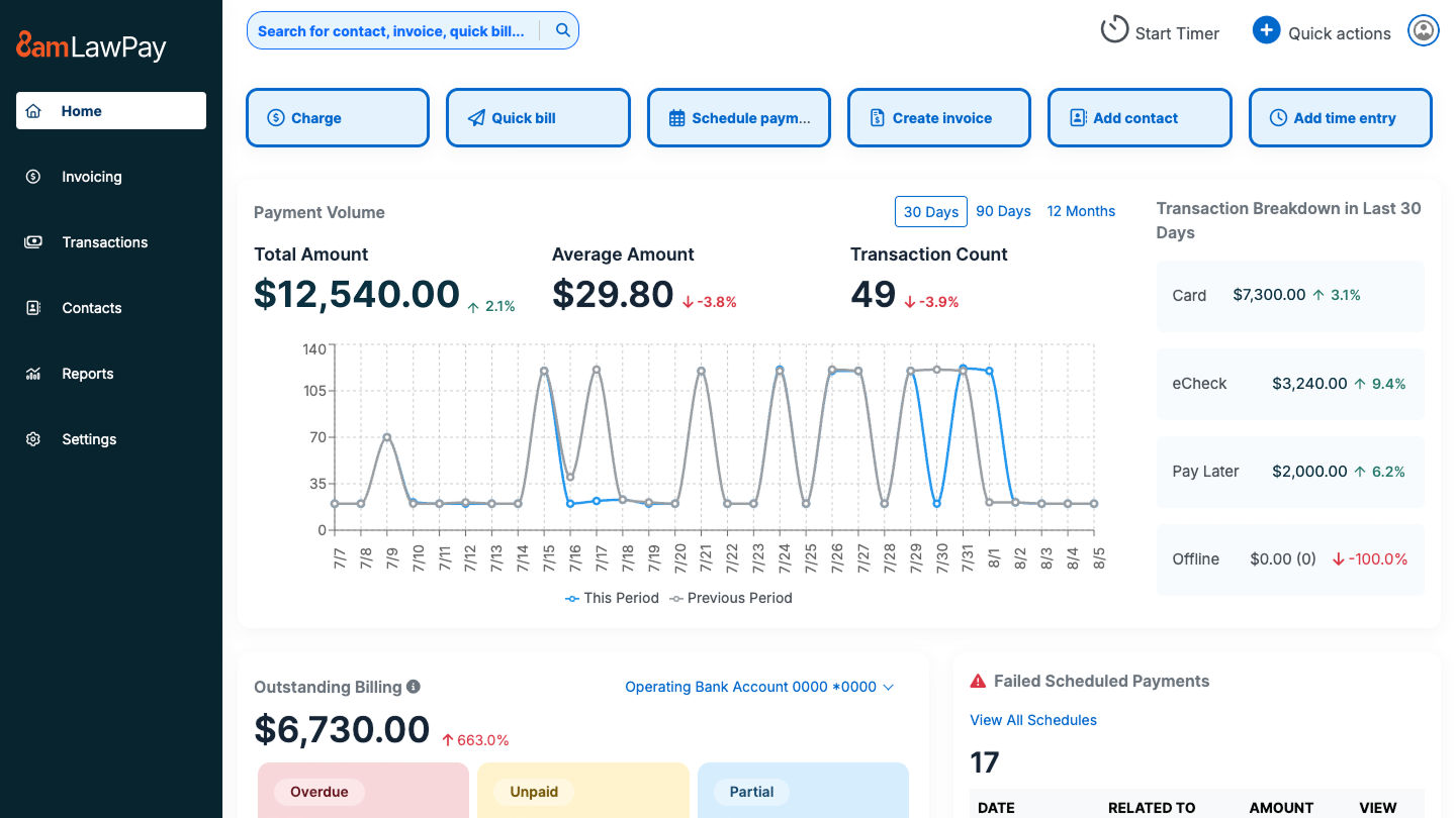 8am LawPay screenshot